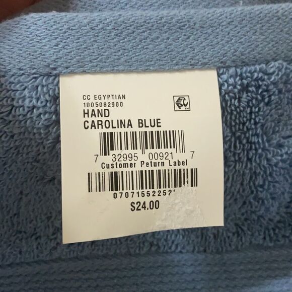 2 X $15 Charter Club 16" x 30" Hygro Cotton Hand Towel. Color: Carolina Blue - Picture 7 of 8